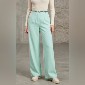 “Love & Piece”collective. Mint Green Women’s Wide-Leg Pants dressy casual